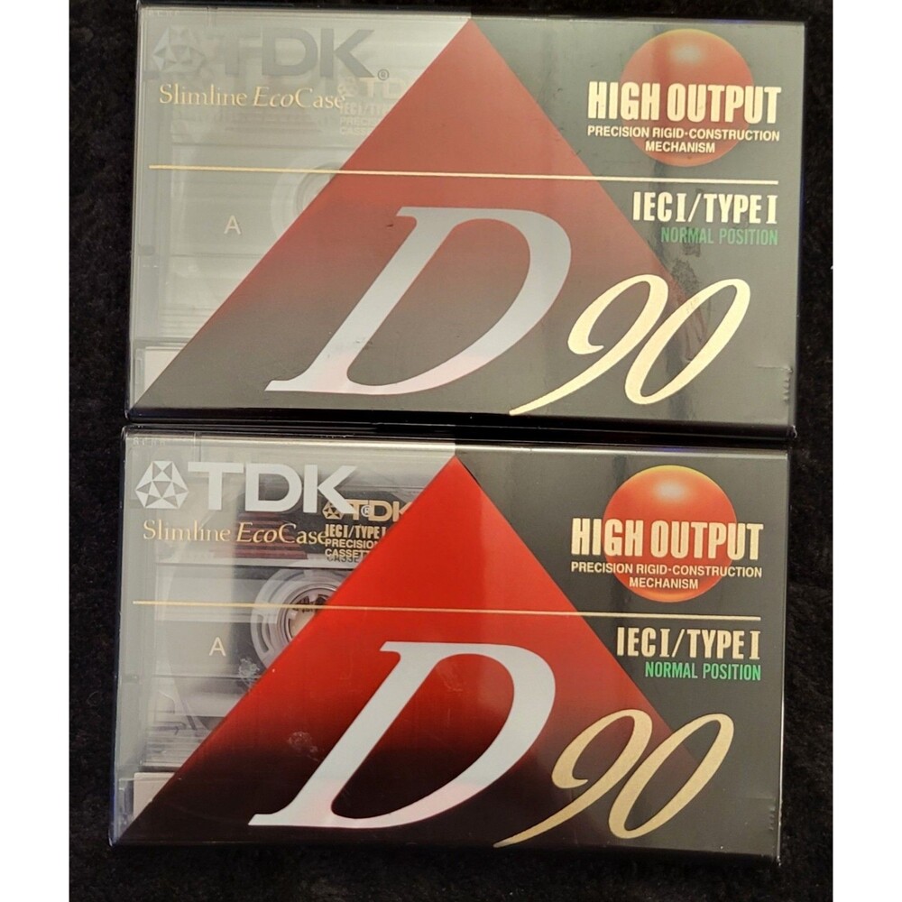 TDK D90 NEW & SEALED Blank Audio Cassette Tapes Lot of 2 High Output